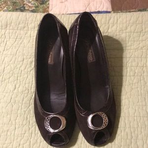 Brighton “Nelly” Peep toe wedge heel